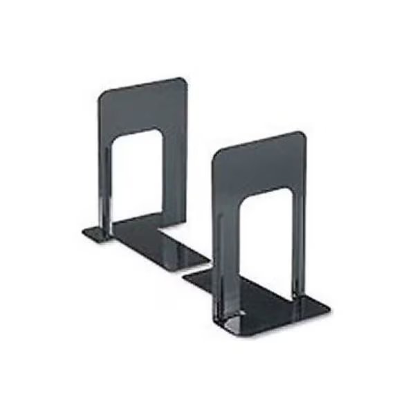 Jumbo Deluxe Metal Bookends, Nonskid Padded Base, Black Enamel, 1 Pair, Universal Products, Mfr#: 54095